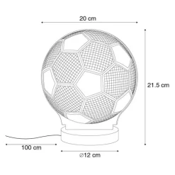 Neon tafellamp transparant incl. LED dim to warm - Soccer