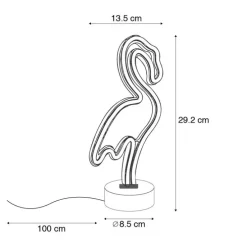 Neon tafellamp wit incl. LED - Flamenco