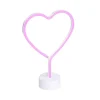 Neon tafellamp wit met roze incl. LED - Amore