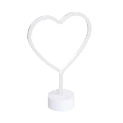 Neon tafellamp wit met roze incl. LED - Amore