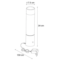 Neon tafellamp zwart incl. LED RGB - Sparkle