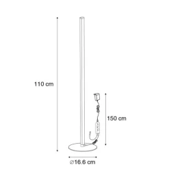Neon tafellamp zwart incl. LED RGB dimbaar - Tijs