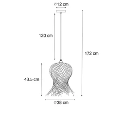 Oosterse buiten hanglamp bamboe IP44 - Carlos