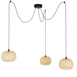 Oosterse buiten hanglamp bamboe 3-lichts IP44 - Rafael