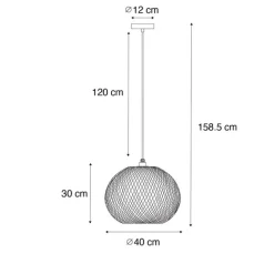 Oosterse buiten hanglamp bamboe IP44 - Rafael