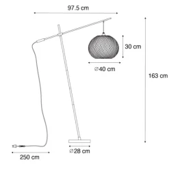 Oosterse buiten vloerlamp bamboe IP44 - Rafael