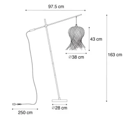 Oosterse buiten vloerlamp bamboe IP44 - Carlos