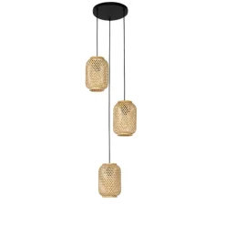 Oosterse hanglamp bamboe 3-lichts - Yvonne