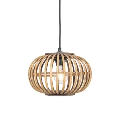 Oosterse hanglamp bamboe 3-lichts langwerpig - Amira