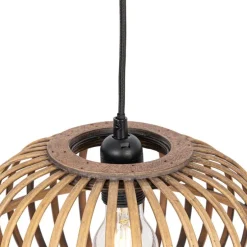 Oosterse hanglamp bamboe 3-lichts langwerpig - Amira
