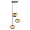 Oosterse hanglamp bamboe 3-lichts rond - Amira