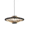 Oosterse hanglamp bamboe met zwart 60 cm - Evalin