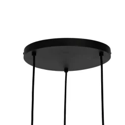 Oosterse hanglamp bamboe met zwart 3-lichts - Yvonne