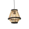Oosterse hanglamp bamboe met zwart 32 cm - Evalin