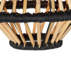 Oosterse hanglamp bamboe met zwart 32 cm - Evalin