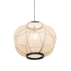 Oosterse hanglamp bruin stof 48 cm - Rob
