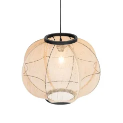 Oosterse hanglamp bruin stof 48 cm - Rob