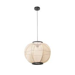 Oosterse hanglamp bruin stof 48 cm - Rob