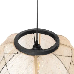 Oosterse hanglamp bruin stof 48 cm - Rob