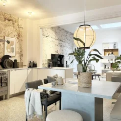 Oosterse hanglamp bruin stof 46 cm - Rob