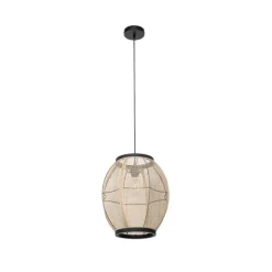Oosterse hanglamp bruin stof 35 cm - Rob