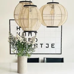 Oosterse hanglamp bruin stof 35 cm - Rob