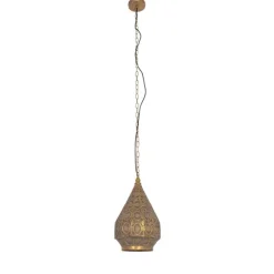 Oosterse hanglamp goud met patroon 26cm - Mowgli