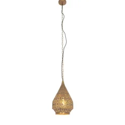Oosterse hanglamp goud met patroon 26cm - Mowgli