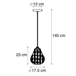 Oosterse hanglamp koper - Billa Dia
