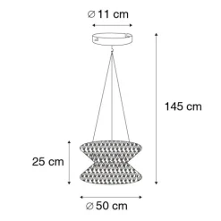 Oosterse hanglamp macramé 50 cm - Leonard