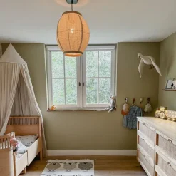 Oosterse hanglamp naturel stof 35 cm - Rob