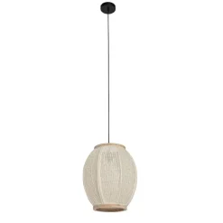 Oosterse hanglamp naturel stof 35 cm - Rob