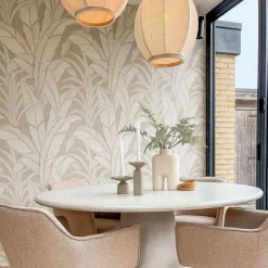 Oosterse hanglamp naturel stof 35 cm - Rob