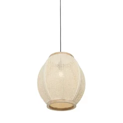 Oosterse hanglamp naturel stof 35 cm - Rob