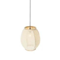 Oosterse hanglamp naturel stof 35 cm - Rob