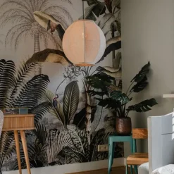 Oosterse hanglamp naturel stof 46 cm - Rob