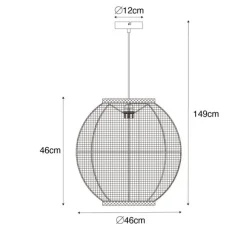 Oosterse hanglamp naturel stof 46 cm - Rob