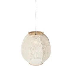 Oosterse hanglamp naturel stof 46 cm - Rob