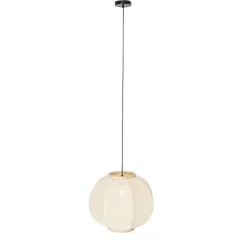 Oosterse hanglamp naturel stof 48 cm - Rob