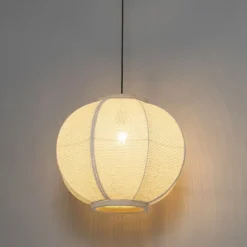 Oosterse hanglamp naturel stof 48 cm - Rob