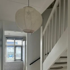 Oosterse hanglamp naturel stof 48 cm - Rob