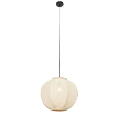Oosterse hanglamp naturel stof 48 cm - Rob