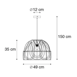 Oosterse hanglamp rotan 49 cm - Michelle