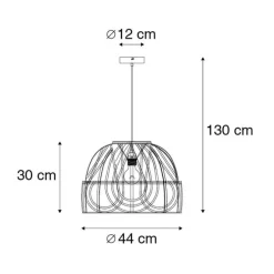 Oosterse hanglamp rotan 44 cm - Michelle