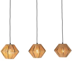 Oosterse hanglamp rotan 3-lichts - Straw