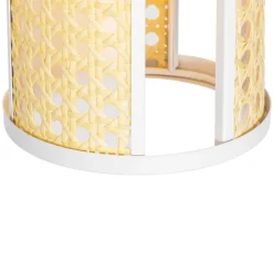 Oosterse hanglamp wit met rotan 3-lichts rond - Akira