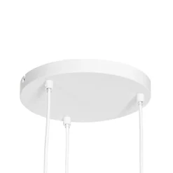 Oosterse hanglamp wit met rotan 3-lichts rond - Akira