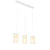 Oosterse hanglamp wit met rotan 3-lichts langwerpig - Akira