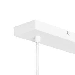 Oosterse hanglamp wit met rotan 3-lichts langwerpig - Akira