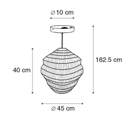 Oosterse hanglamp zwart 45 cm x 40 cm - Vadi